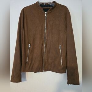 Zara camel / tan faux suede jacket medium